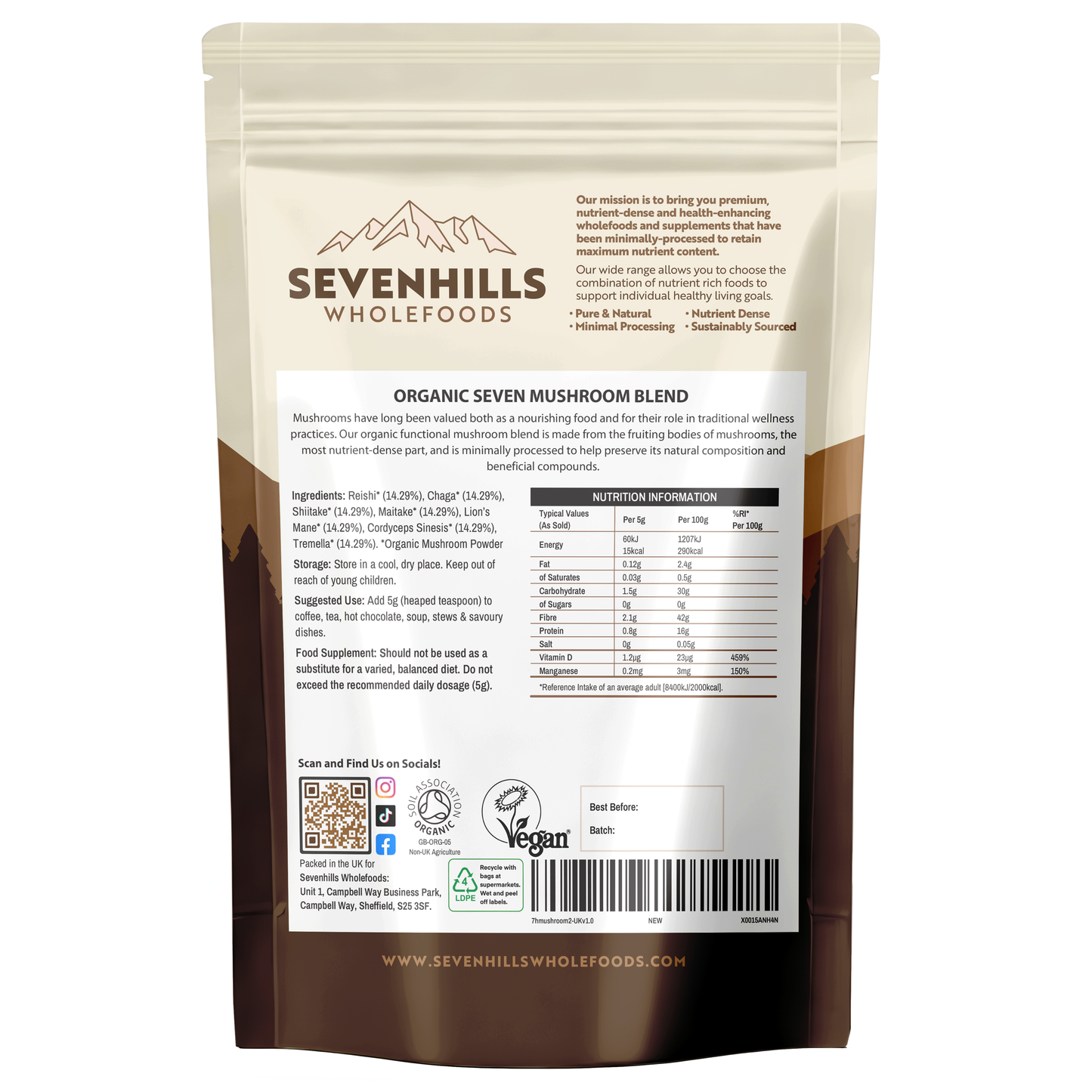 Organic Seven Mushroom Blend