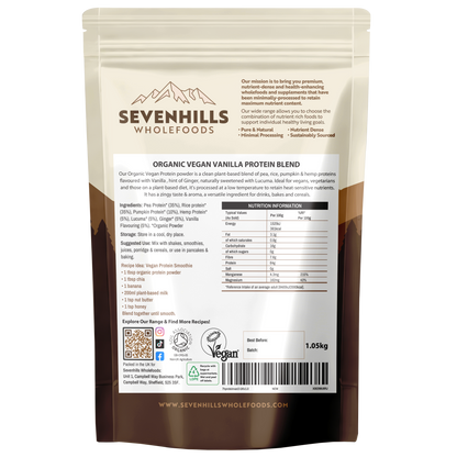 Organic Vanilla Vegan Protein Powder with Ginger