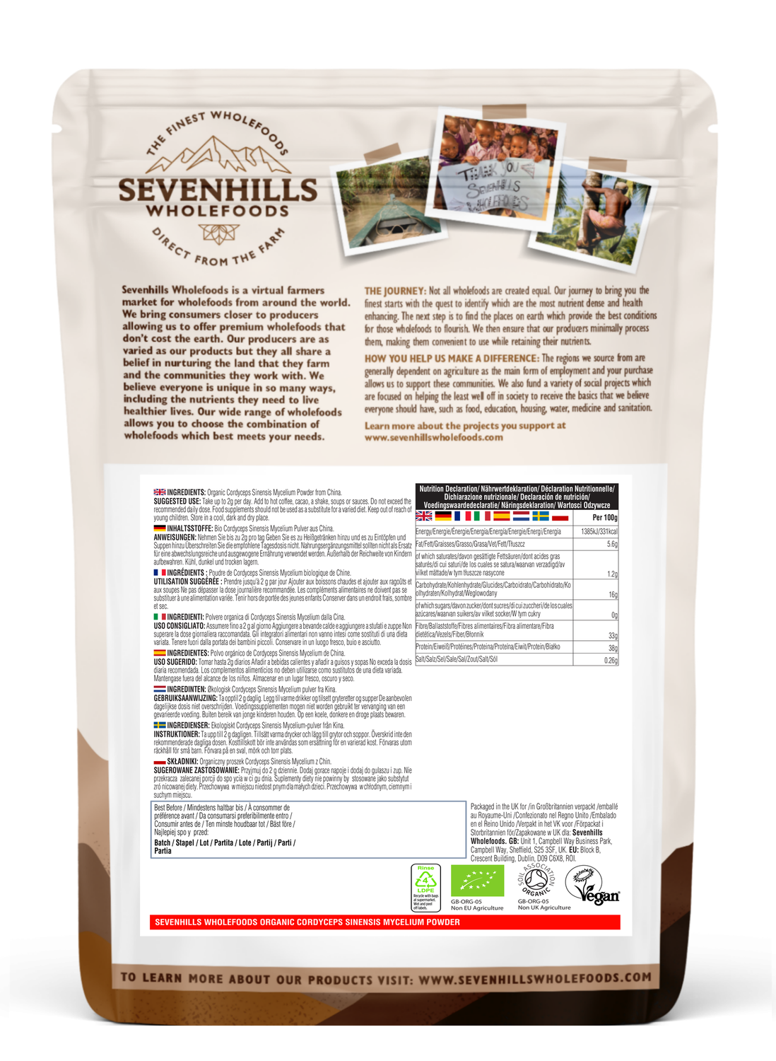 Organic Cordyceps Sinensis Mycelium Powder