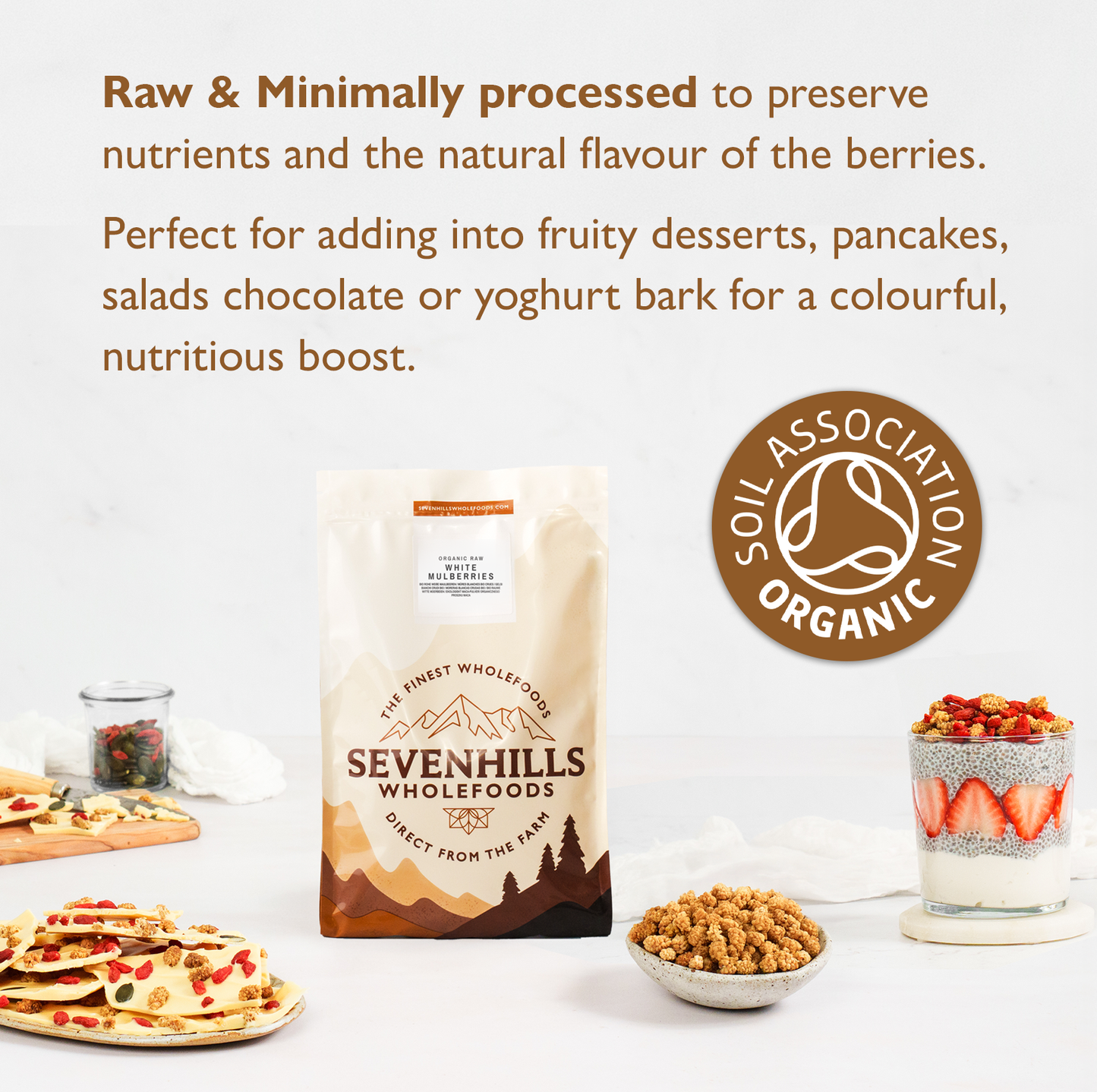 Organic Raw White Mulberries